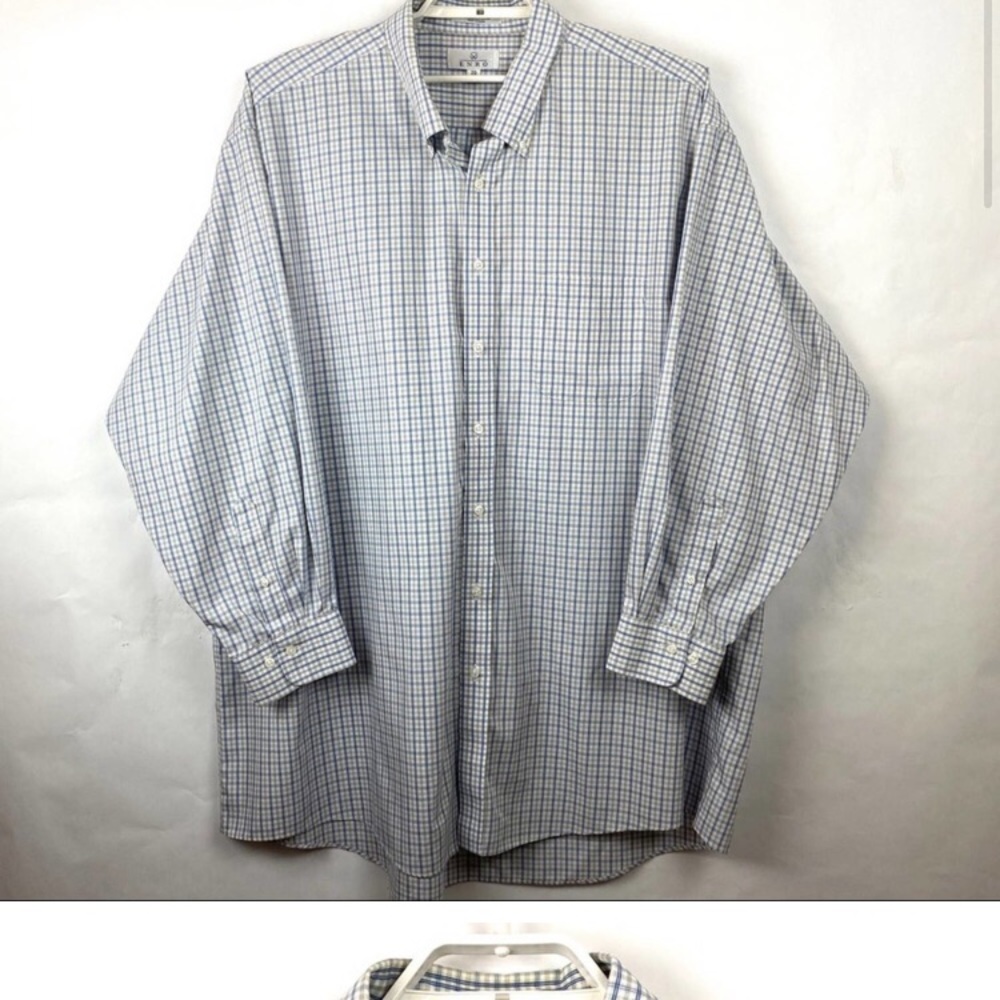Enro Striped Mens Blue Gray Shirt Size 20/37-38